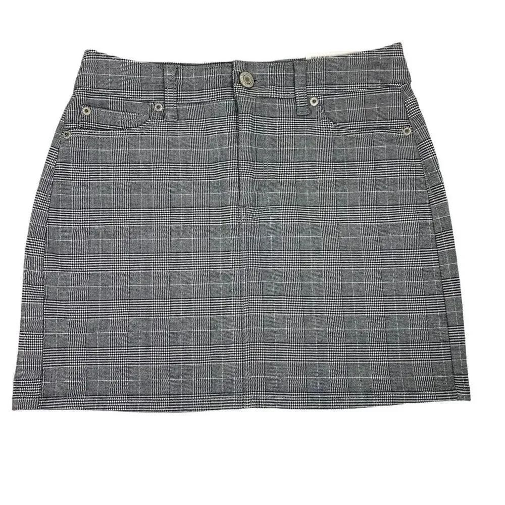 American Eagle Plaid Hi-Rise Super Stretch Mini Skirt size 4 Long NEW